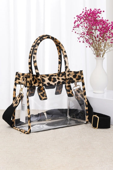 COLOR TRIM CLEAR HANDBAG - 2 COLORS