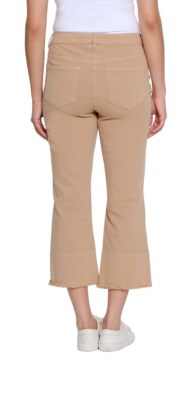 Garment-Dyed Stretch Denim Crop Pant - Petite