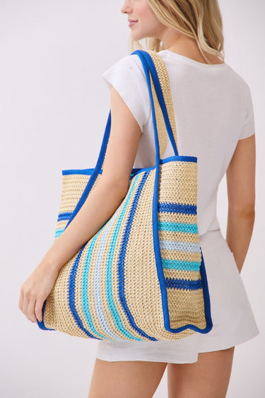 TOTE MULTI COLOR STRIPE BLUE