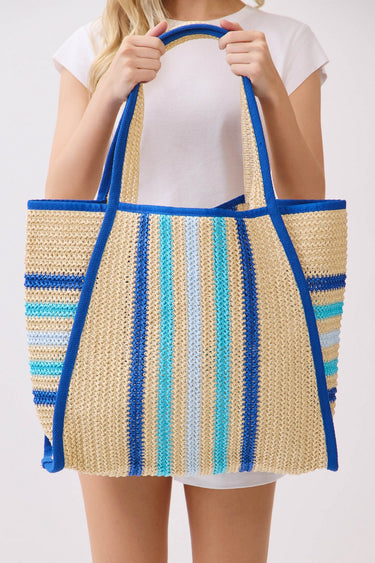 TOTE MULTI COLOR STRIPE BLUE