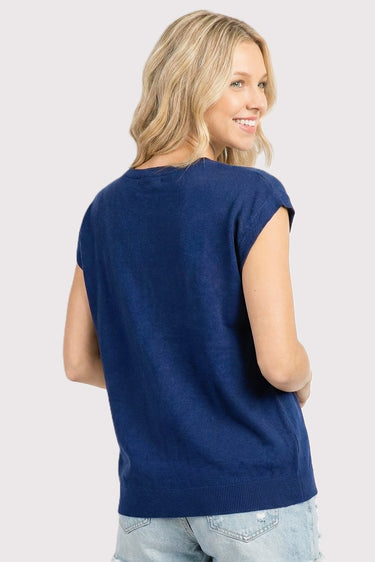 TOP MISSY STAR EMBROIDERED SHORT SLEEVE
