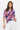 SHIRT *MISSY* NAVY FUCHSIA ORANGE FLRAL RUFFLE NCK