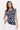 TANK *MISSY* NAVY PEACH IVORY FLORAL RUFFLE DETAIL