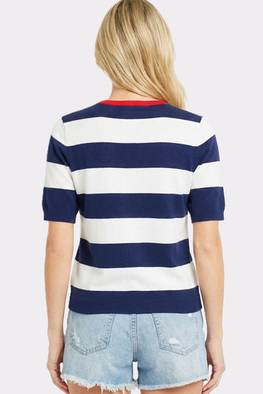 SWEATER MISSY STAR STRIPED HALF SLEEVE