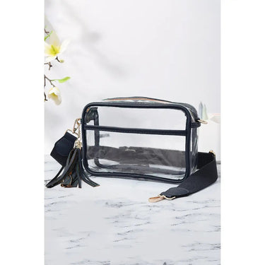 CLEAR PU CROSS BODY CAMERA BAG