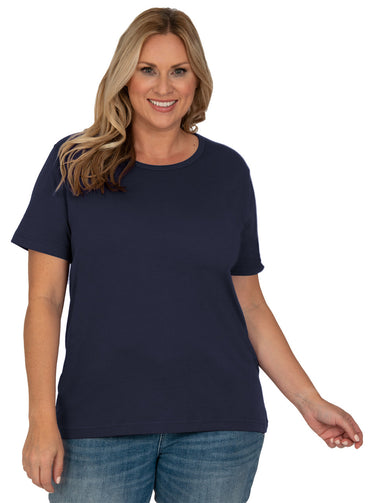 Distinct Basic Solid Tee in Plus