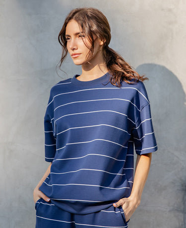 TOP MISSY MODAL STRIPE CREW NECK