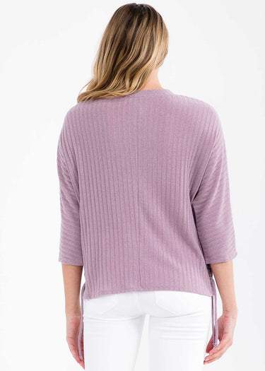 SHIRT *MISSY* ROSE SIDE TIE DOLMAN