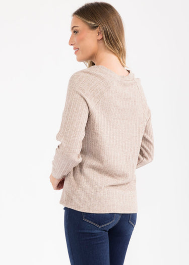 SHIRT *MISSY* TAN TORTOISE BUTTON