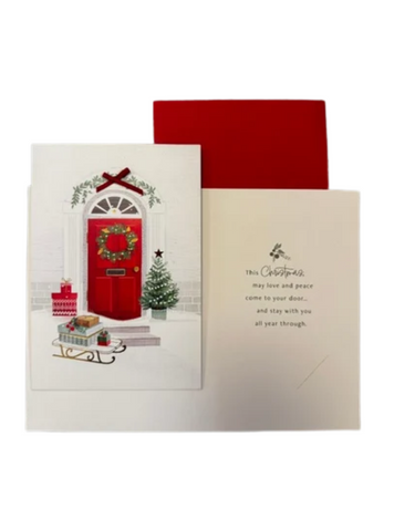 CARDBOX RED DOOR WITH BOW