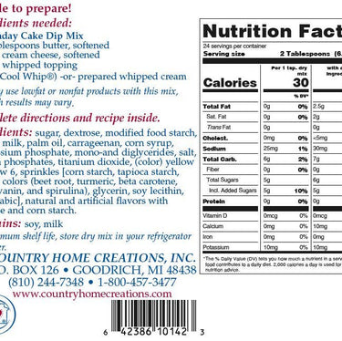 BIRTHDAY CAKE DIP MIX