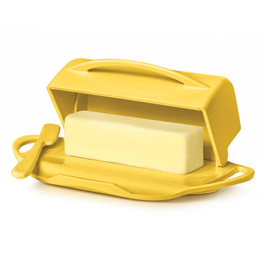 SUNFLOWER YELLOW BUTTER DISH