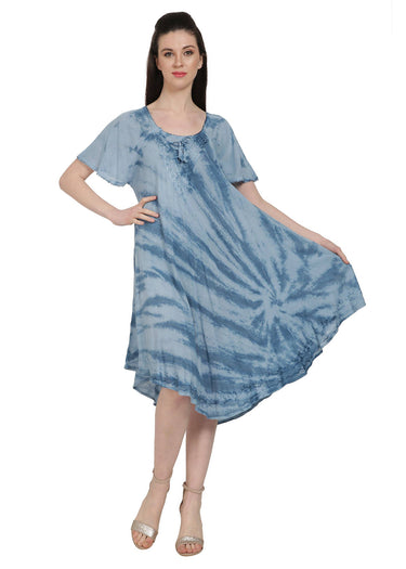 DRESS *MISSY* TIE DYE UMBRELLA W/SLEEVES